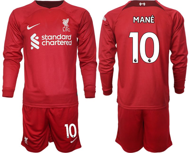 Men 2022-2023 Club Liverpool home long sleeves red #10 Soccer Jersey